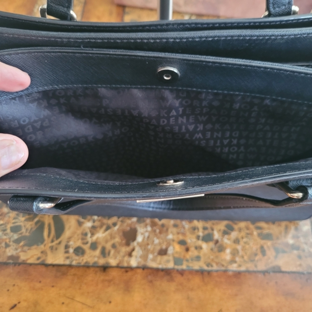 Kate Spade Black Leather Tote Bag - Picture 7 of 9